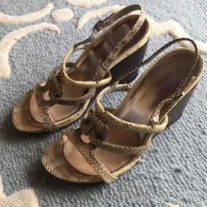 Calvin Klein Snakeskin Wedges SZ 6